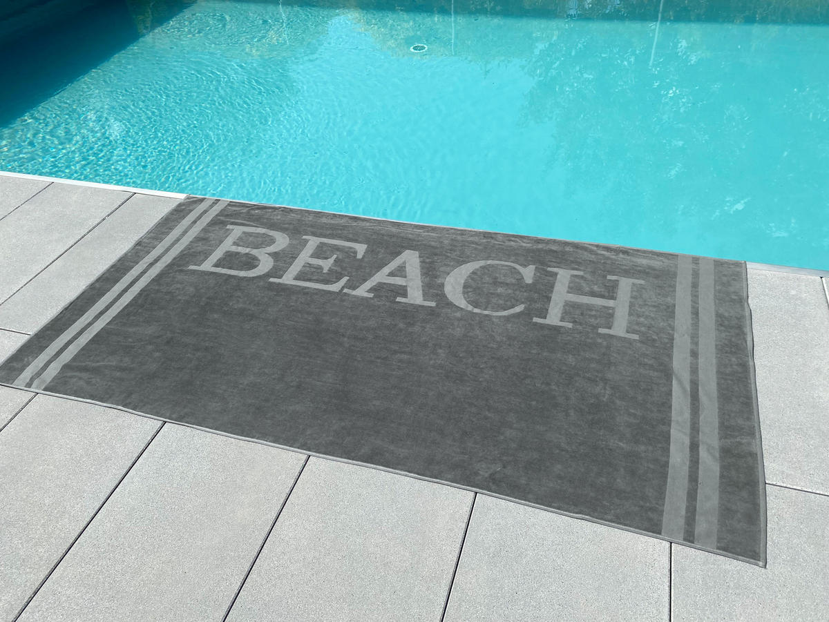 STRANDTUCH, 100x200 cm, 100% Baumwolle, Grau - Grau, Textil (100/200cm) - Zollner