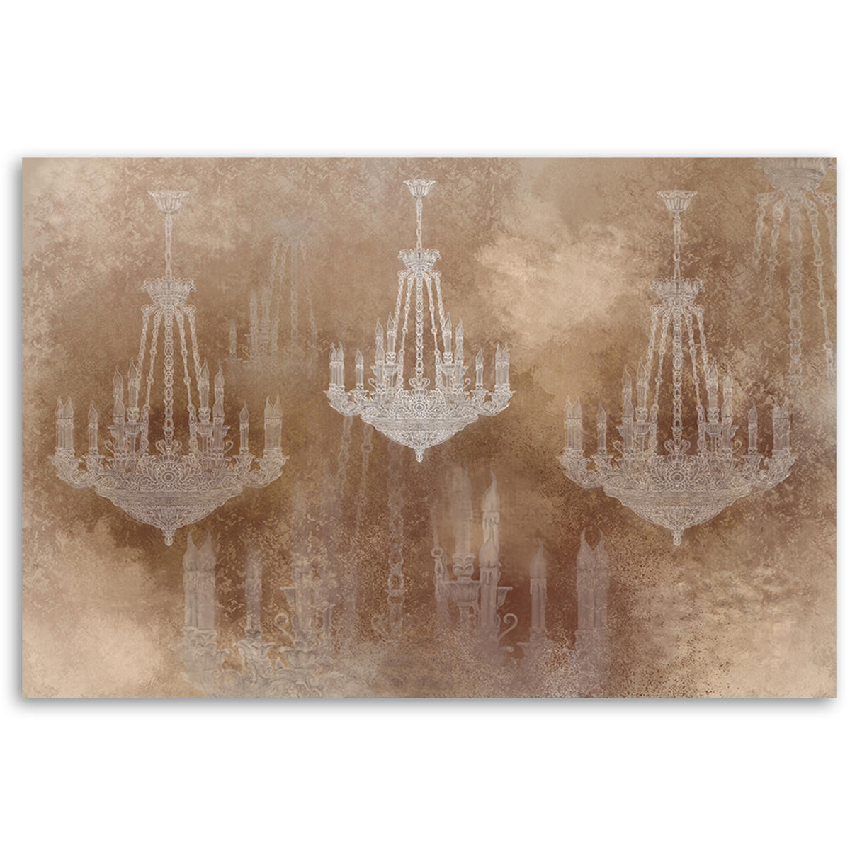 WANDBILD kronleuchter - Orange, Textil (60/40cm) - Feeby