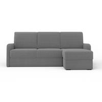 ECKSOFA BIANCO 215 cm breit in Boucle Grau rechts - Grau, Holzwerkstoff/Textil (215/145cm) - Deine Möbel 24