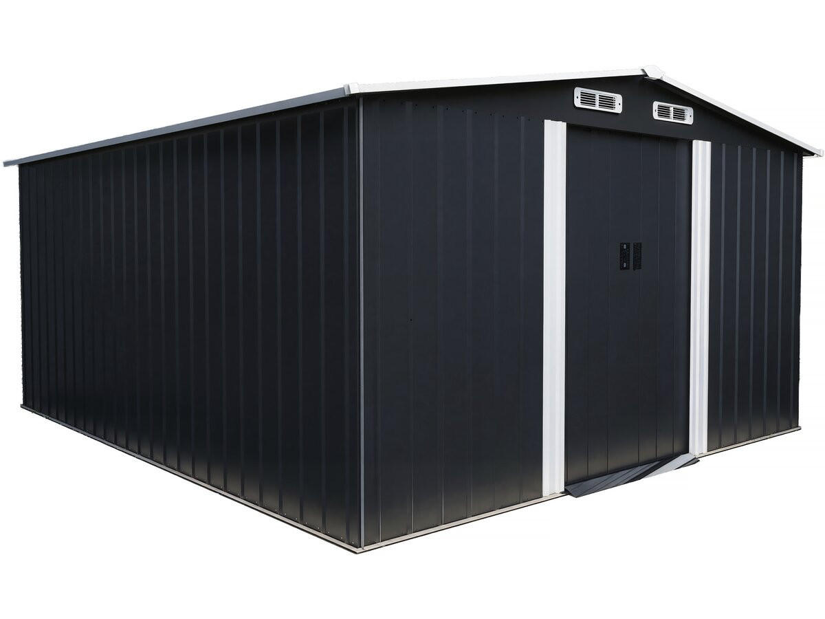 METALL-GARTENHAUS boston Grau - Grau, Metall (390/193/338cm) - Habitat Garten