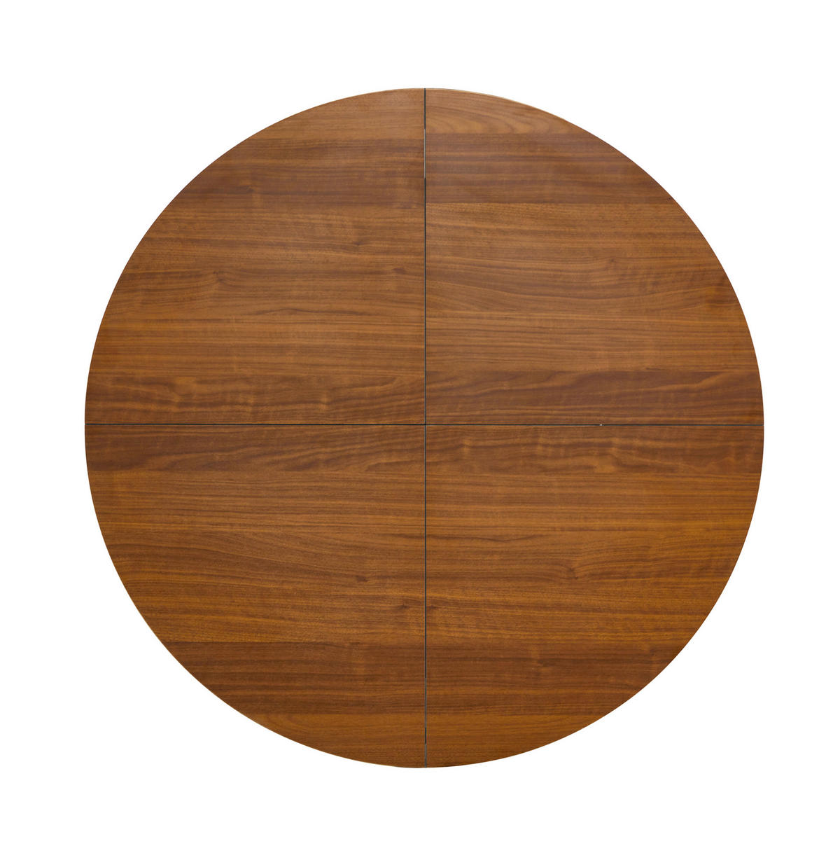 JEDÁLENSKÝ stôl, priemer 107 cm, MDF v orechovom dekore, čierny kovový rám - čierna, kompozitné drevo (107/107/75cm) - BEAOK