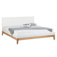 BETT - Höhe 96 cm - Beige/Weiß, Holzwerkstoff (160/200cm) - home24