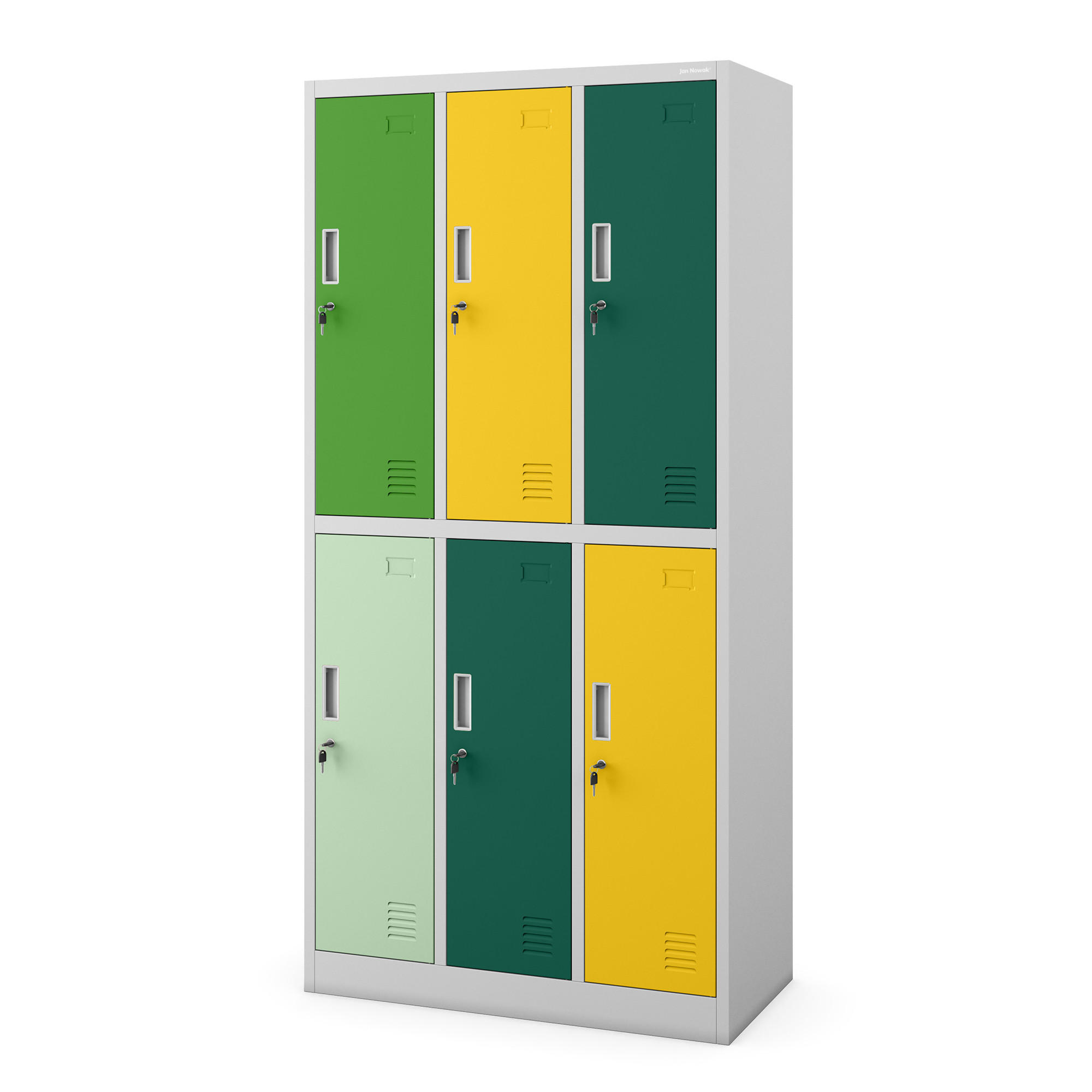 ARBEITSSCHUTZ-KLEIDERSCHRANK IGOR 185x90x45 cm - Gelb/Grau, Metall (90/185/45cm) - Jan Nowak