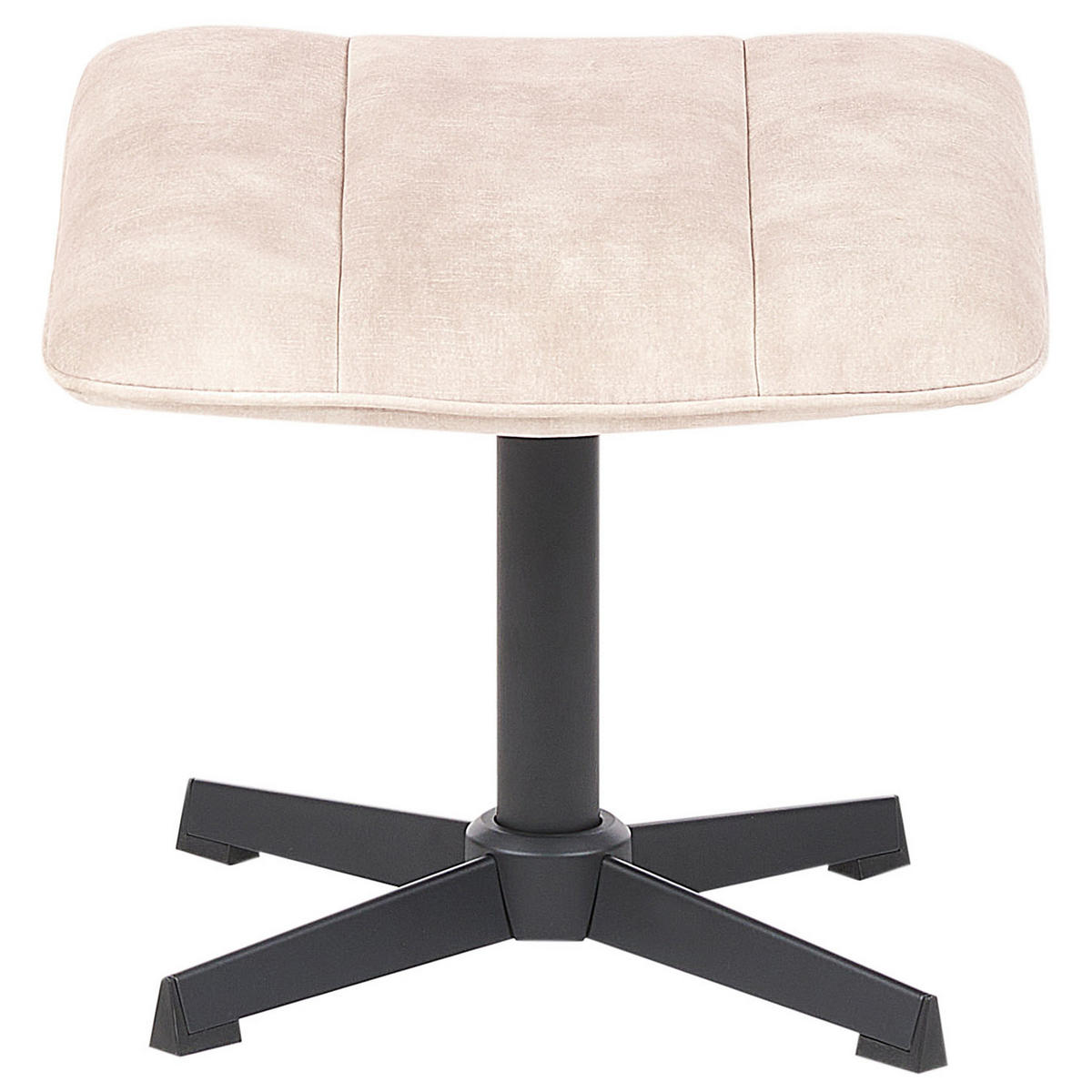 STUHL mit Fußhocker Beige Lia - Beige/Schwarz, Textil (71/79/80cm) - Beliani