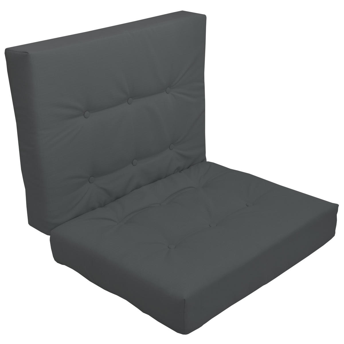 PALETTENKISSEN Eco Elements Sitz 120/80/15 cm Graphitgrau - Grau, Textil (80/15/120cm) - Beautissu 