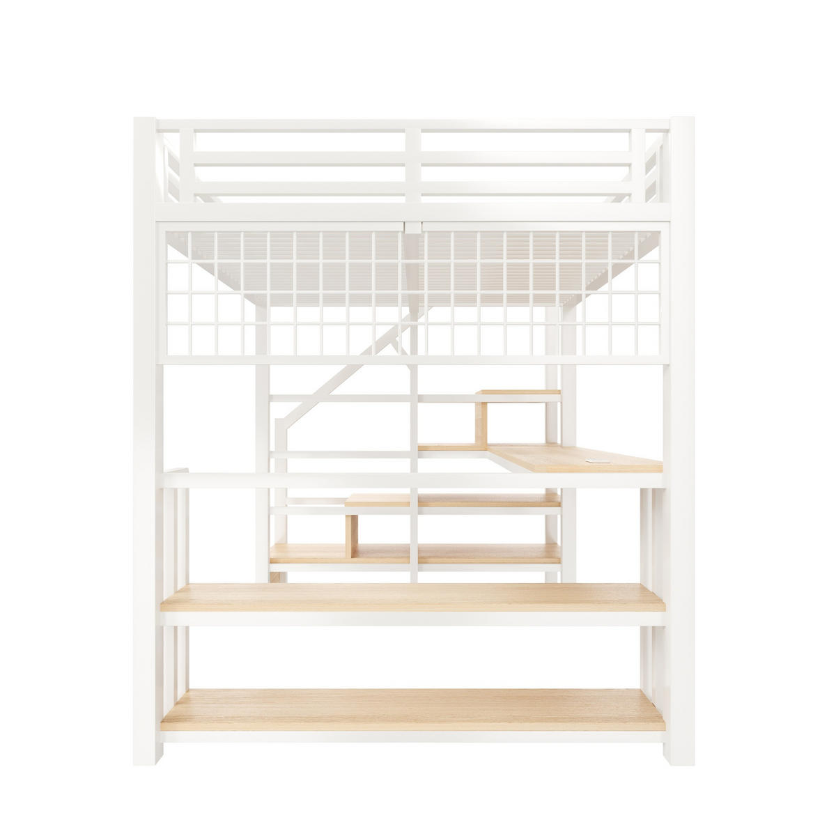 HOCHBETT Eisen 140/200 cm Weiß - Weiß, Metall - Raumix