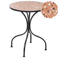 BISTRO STOLEK 60/60 cm Terrazzo Look Kov Černý Adrano - černá, kov (60/60/74cm) - Beliani