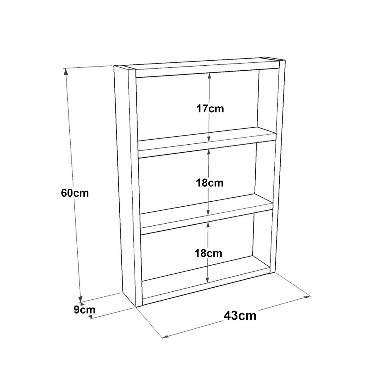 KÜCHENREGAL Lappajärvi - Grau, Holzwerkstoff (43/60/9cm) - [en.casa]