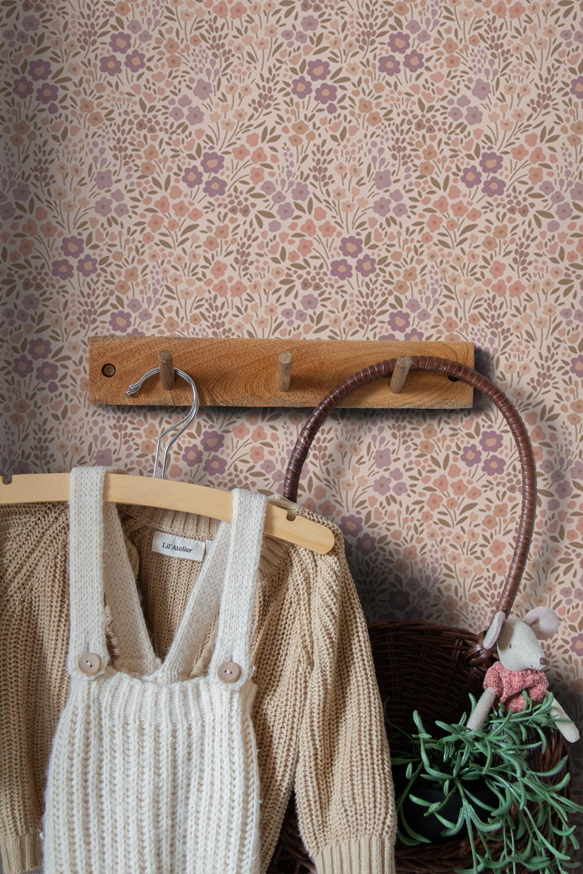 TAPETE Blumen 53 cm x 10.05 m - Lila, Papier (53/0.1cm) - ESTAhome