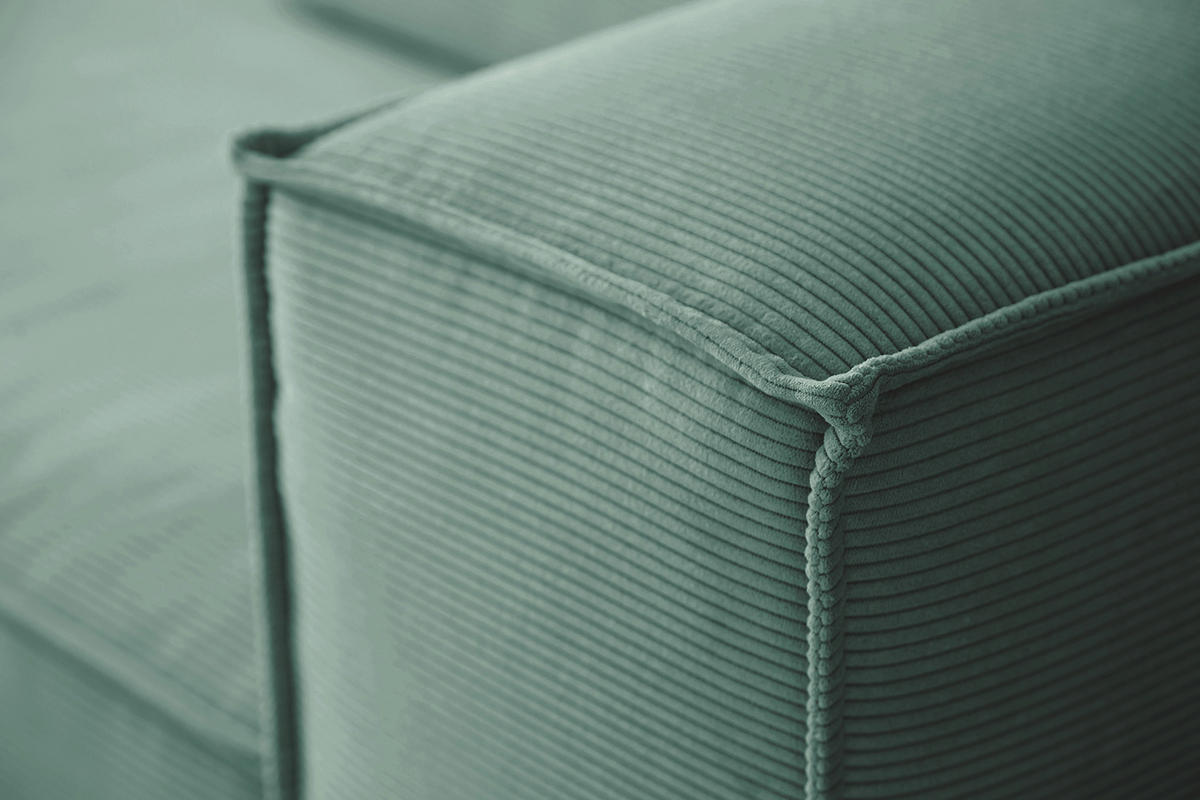 SOFA CARMO Smaragdgrün Cord - Smaragdgrün/Schwarz, Kunststoff/Textil (306/68/118cm) - KAWOLA
