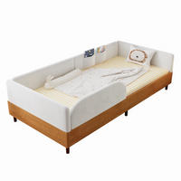 POLSTERBETT 90/200 cm in Weiß mit 2 Stautaschen und umlaufender Polsterung - Naturfarben, Textil (90/200cm) - BEAOK