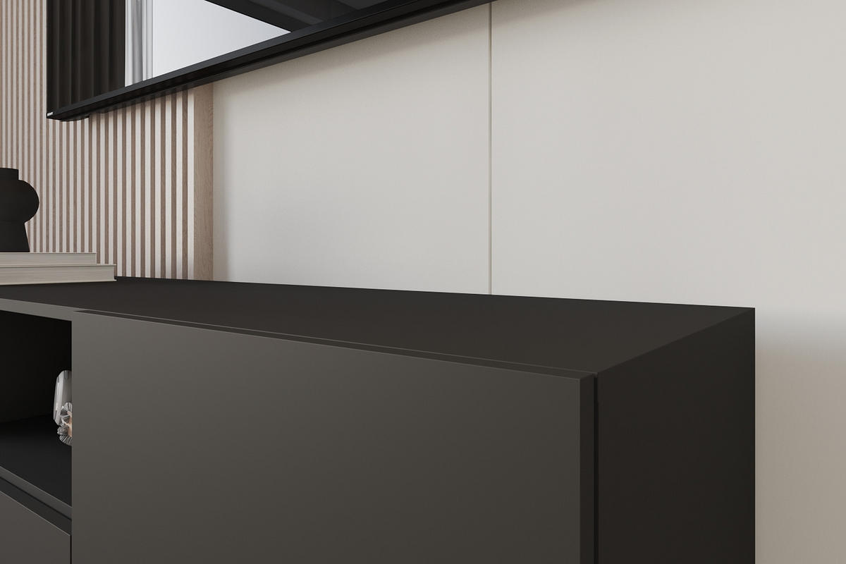 LOWBOARD ELIO-W 140x40x41 cm - Schwarz - Schwarz, Holzwerkstoff (140/40/41cm) - ALTDECOR