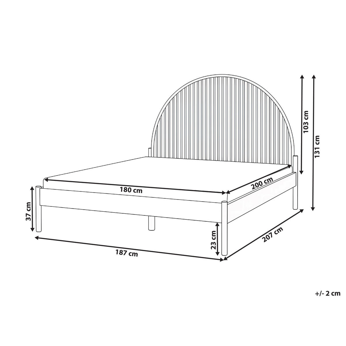 BETT mit Lattenrost 180/200 cm Kiefernholz Hellbraun Mascortel - Hellbraun, Holz (180/200cm) - Beliani