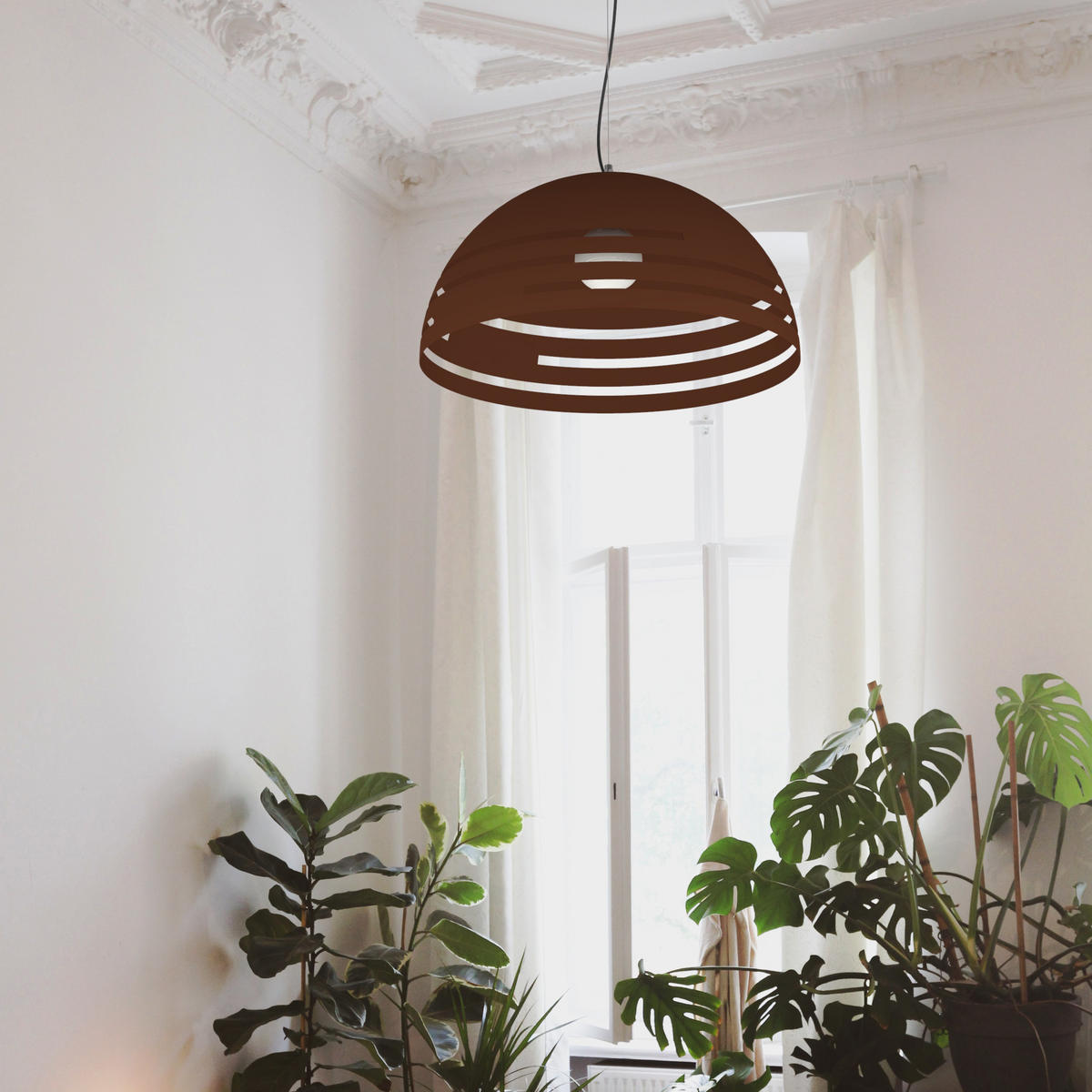 HÄNGELEUCHTE - Rot, Metall (60/60/30cm) - Lumicom