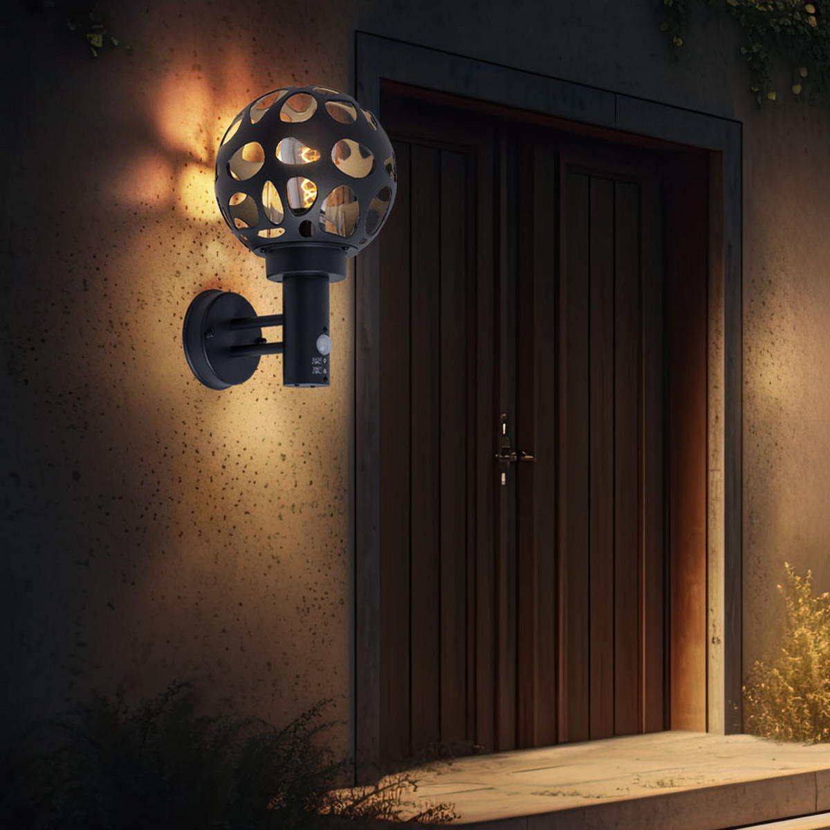 LED AUSSENLEUCHTE HILARIO Edelstahl Anthrazit - Anthrazit, Metall (22.5/20/32.7cm) - Globo Lighting