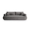 SOFA ausklappbar mit Bettkasten Ella aus Samt grau 3 Sitzplätze - Grau, Textil (271/94/108cm) - Micadoni