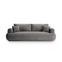 SOFA ausklappbar mit Bettkasten Ella aus Samt grau 3 Sitzplätze - Grau, Textil (271/94/108cm) - Micadoni