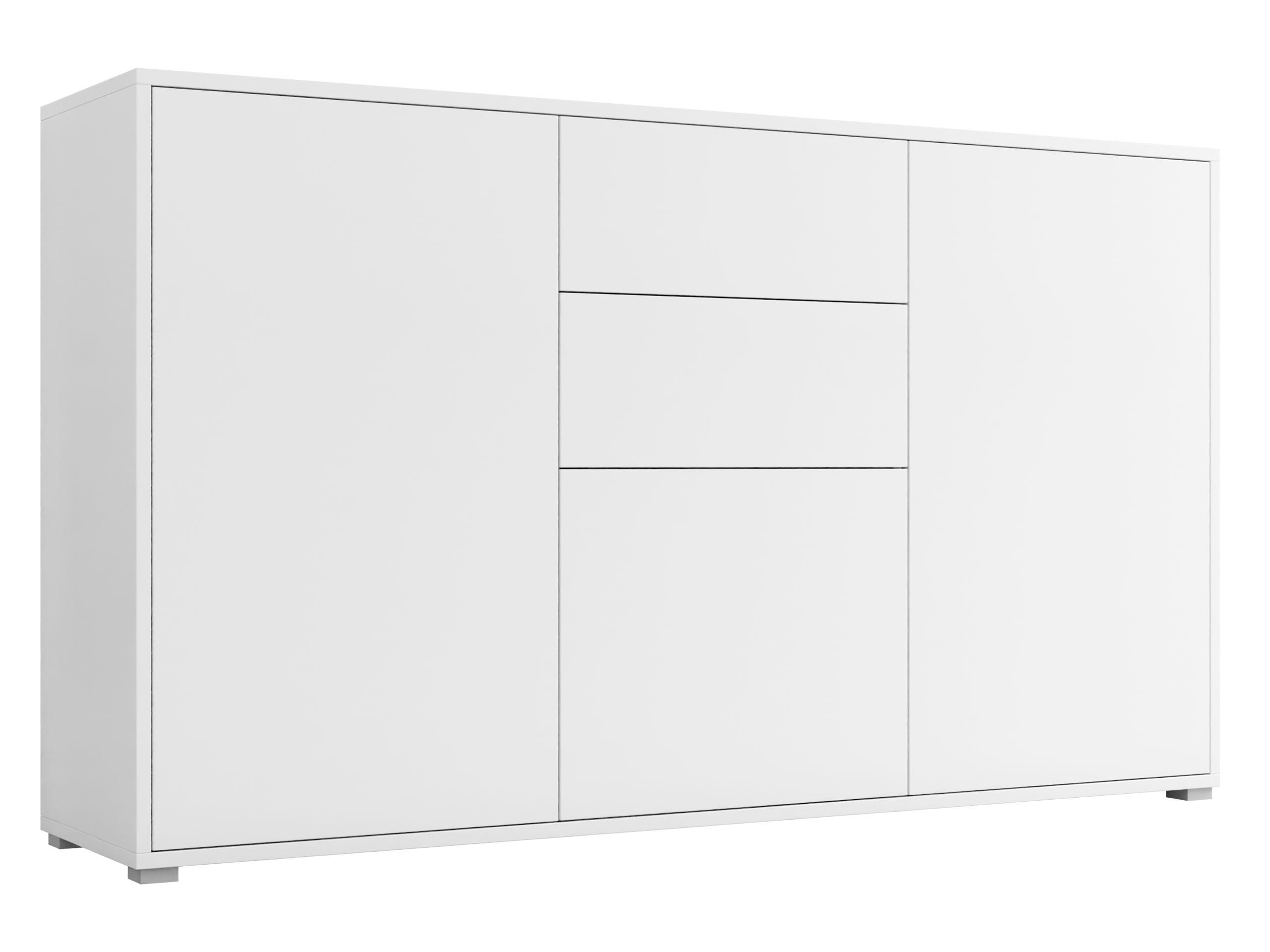 KOMMODE Gesita K3D2SZ - Silberfarben/Weiß, Holzwerkstoff/Kunststoff (141/93/41cm) - MIRJAN24
