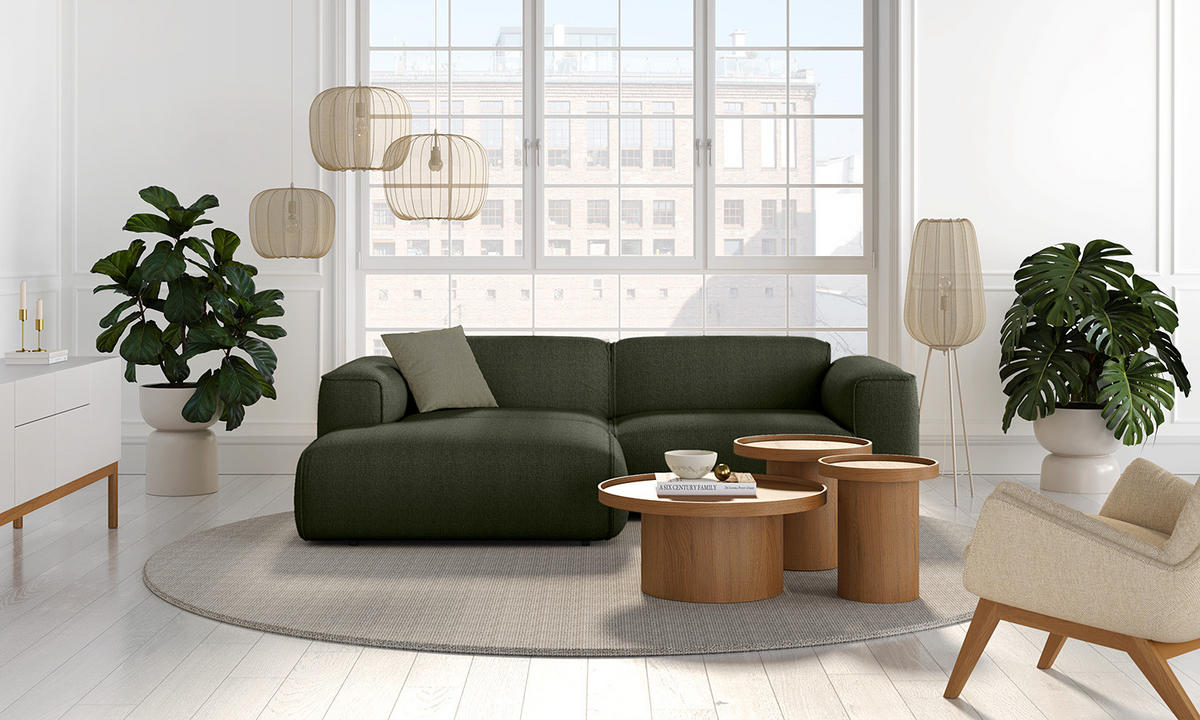 ECKSOFA mit XL-Longchair - Schwarz/Grau, Kunststoff/Textil (260/171cm) - home24