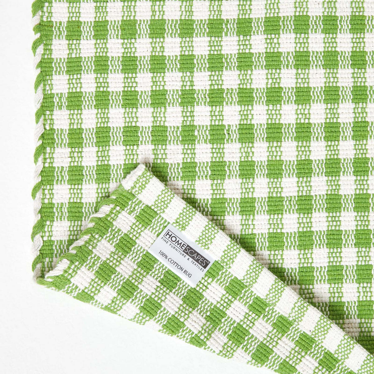 BAUMWOLLTEPPICH Vichy-Karo 70/120 cm - Grün, Textil (70/120cm) - Homescapes