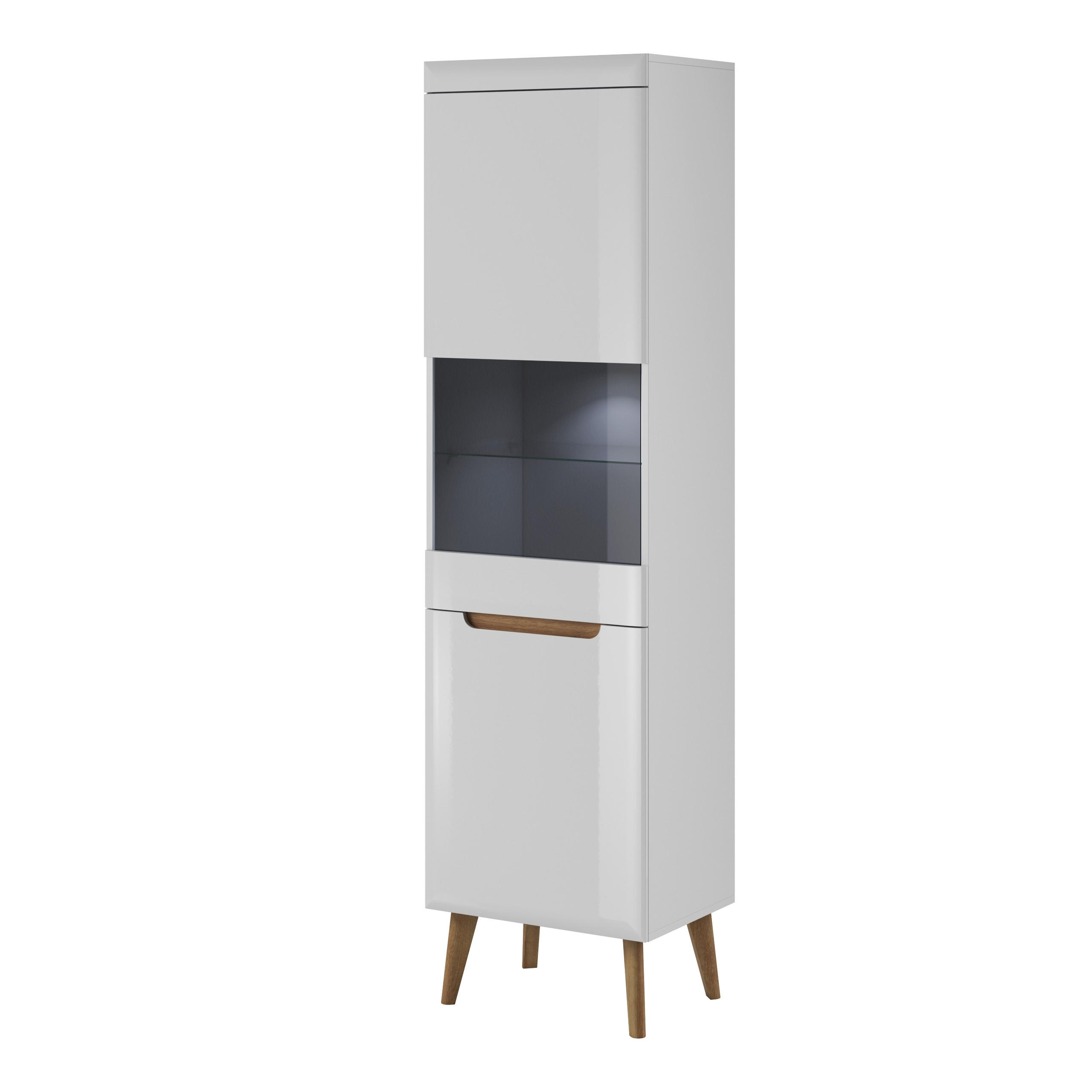 VITRINE in Weiß - Weiß, Holzwerkstoff (53/197/40cm) - MASSENO