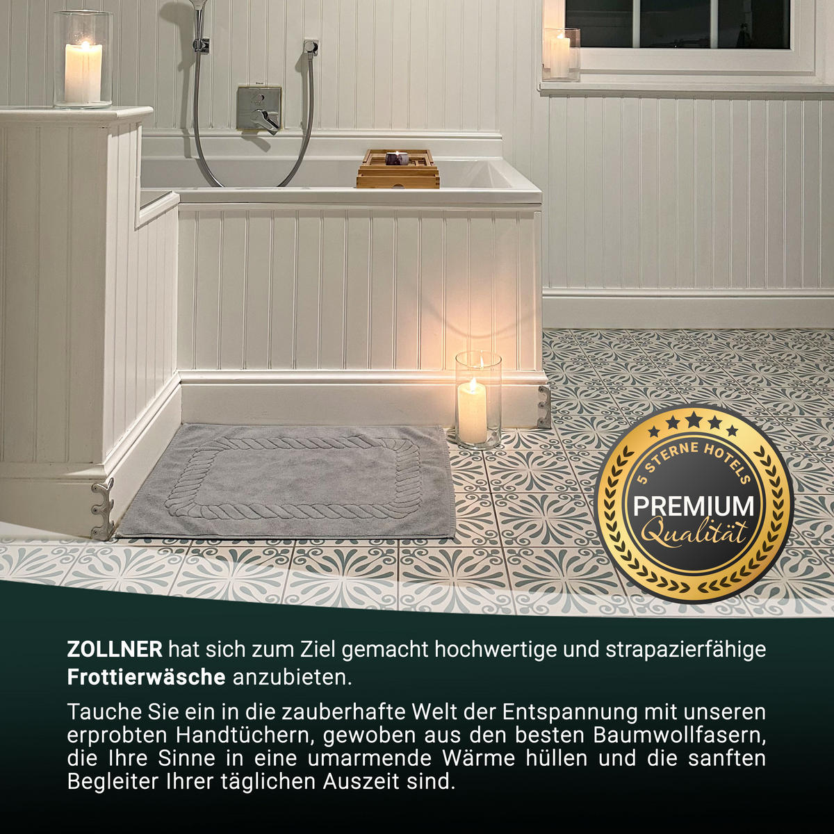 BADEMATTE, 2er-Set, 50x70 cm, 100% Baumwolle, Grau - Hellgrau, Textil (50/70cm) - Zollner