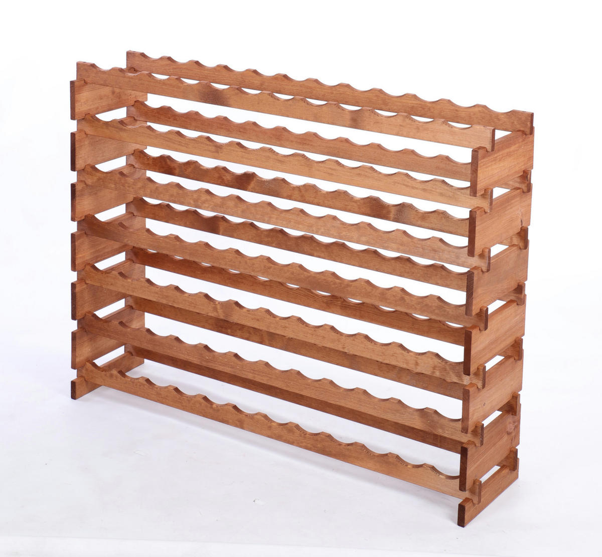 WEINREGAL VINOTECA FLEX PRO HxBxT 93x123x28cm 84 Flaschen auf 7 Ebenen Braun geölt - Braun, Holz (123/93/28cm) - PROREGAL
