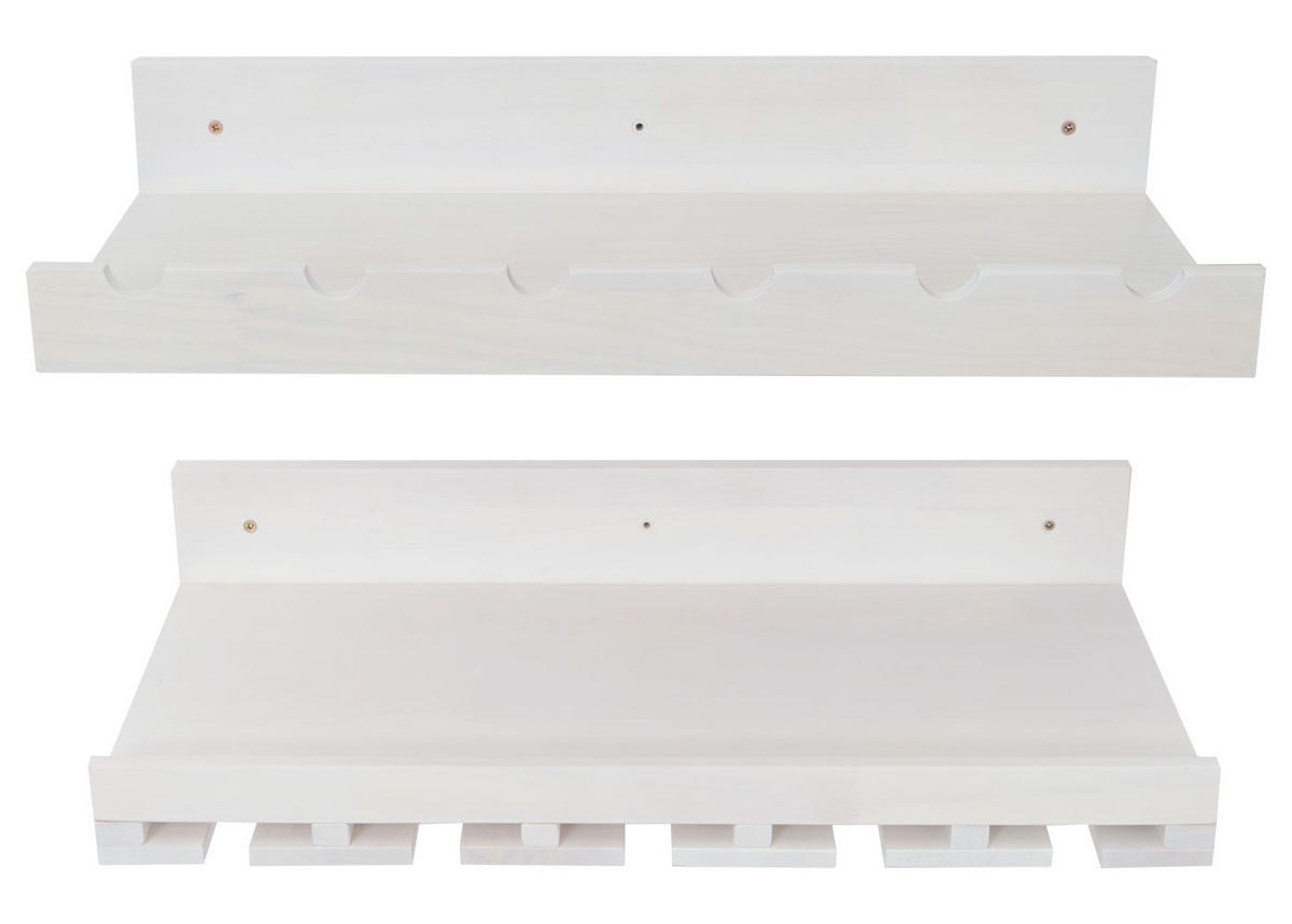 WEINREGAL Biela sada 2 ks - biela, drevo (61/12/28cm) - MCW