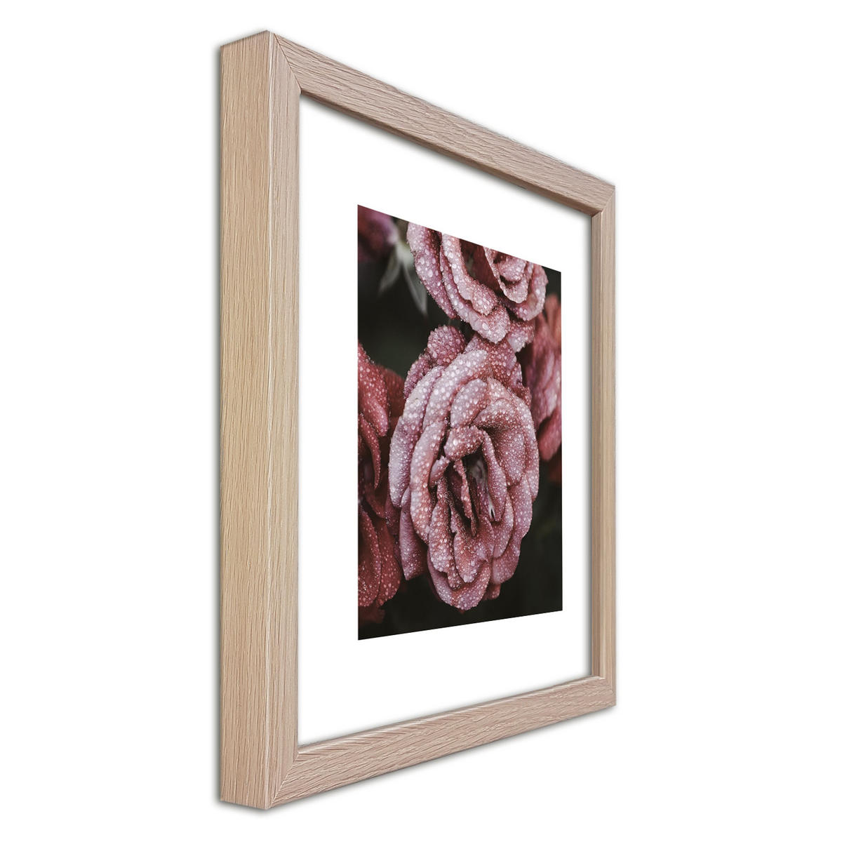 BILDER-SET mit Rahmen 4 x 30x30 cm Blumen rosa lila - Multicolor, Holz (30/30cm) - artissimo