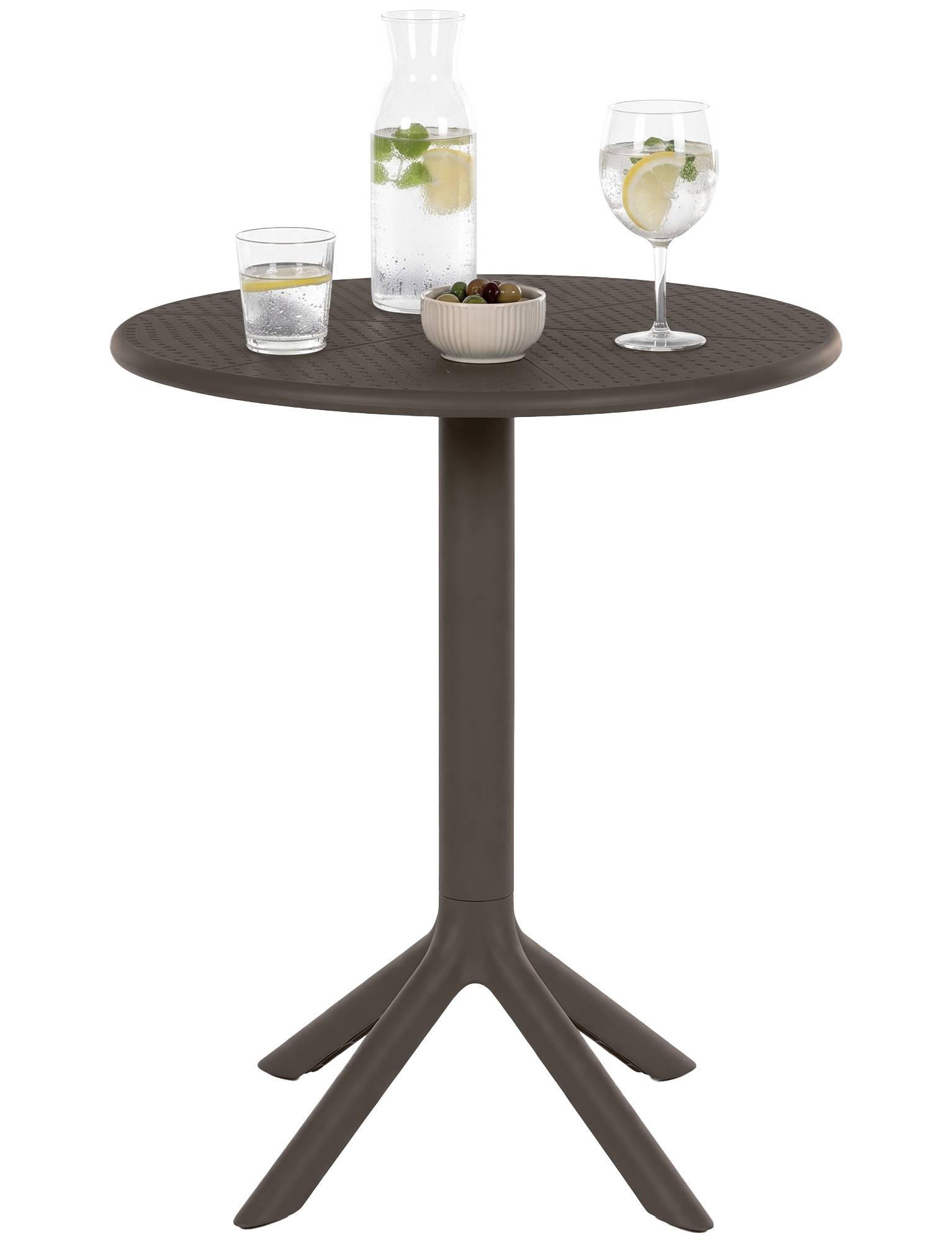 GARTENTISCH rund Ø60 cm Kunststoff Taupe - Taupe, Kunststoff (60/60/76cm) - CLP
