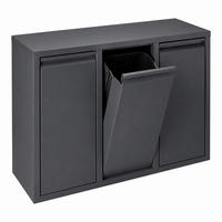 KANTA Antracit 3-odjeljna preklopna 3x10 l - antracit, metal/plastika (65/49/25cm) - Relaxdays