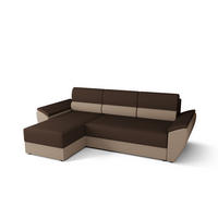 ECKSOFA L REBI L2 Rainbow 20/05 Links mit Schlaffunktion, Braun/Beige, L-Form - Beige/Braun, Textil (251/140cm)