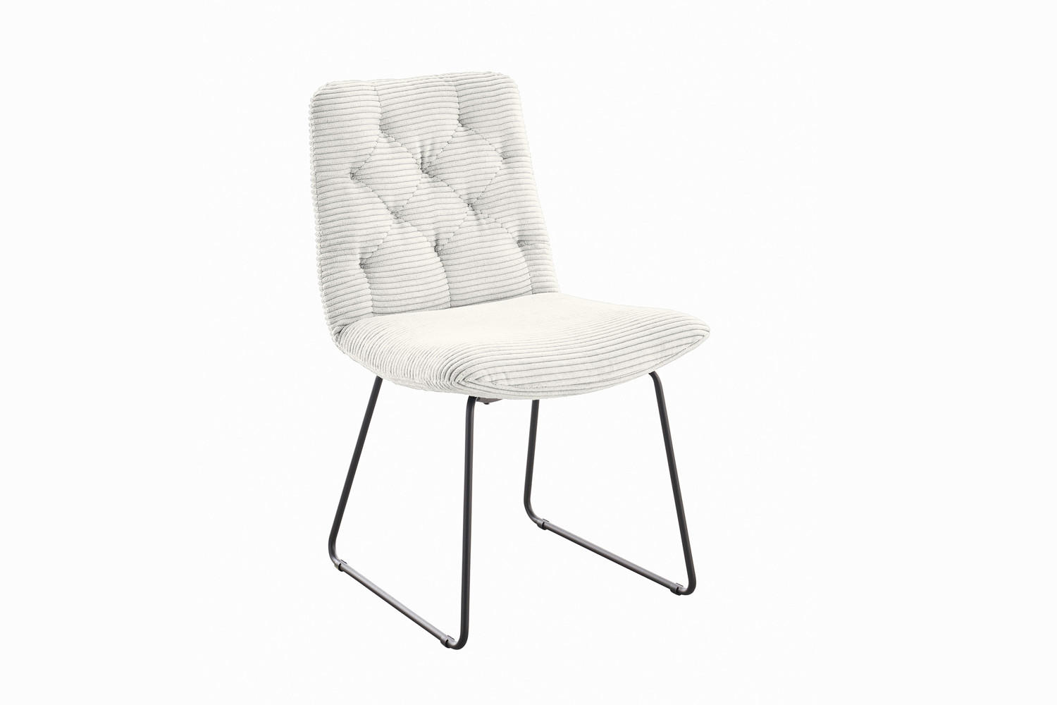 ESSZIMMERSTUHL NEW CHARME Weiß Cord - Weiß, Textil (52/87/66cm) - KAWOLA