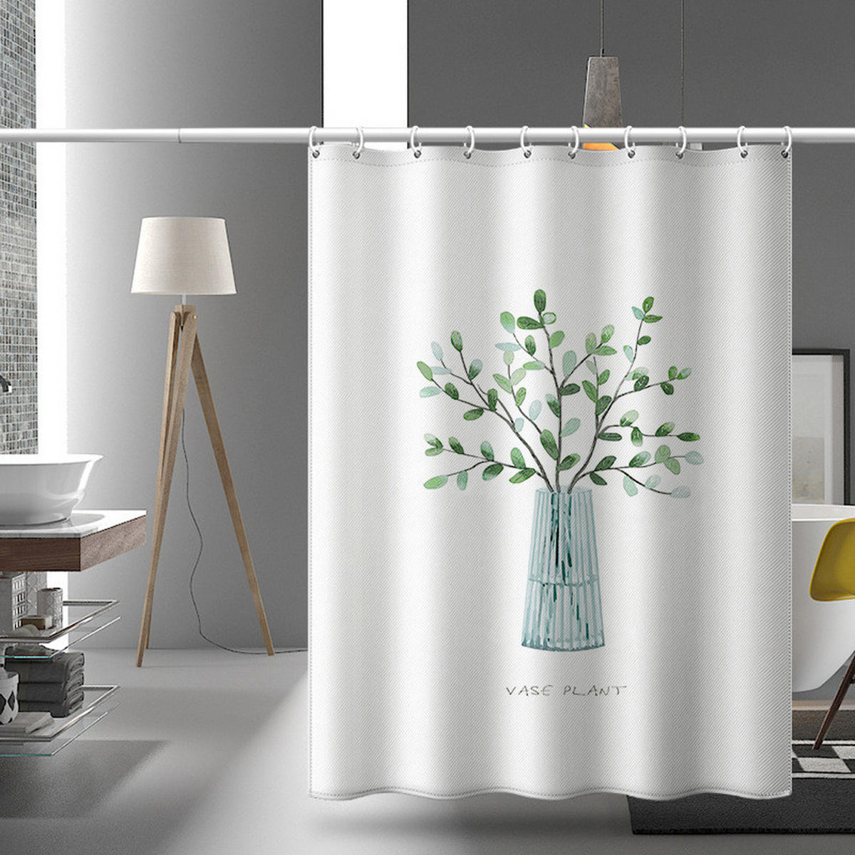 DUSCHVORHANG 180 x 180 cm schimmelresistent wasserdicht mit Haken fürs Badezimmer - Weiß, Textil (180/180cm) - MCBOSON