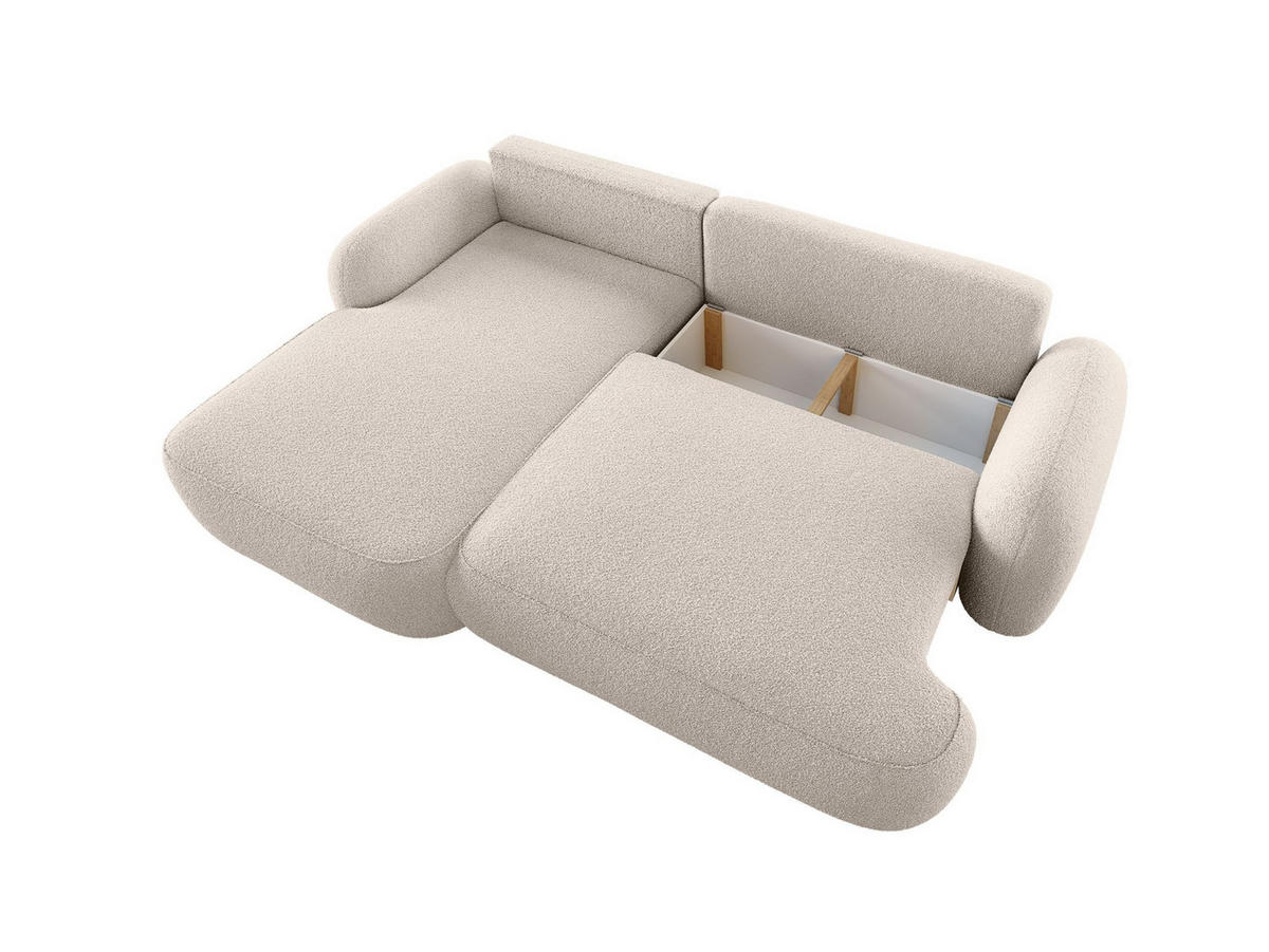 ECKSOFA MOLLY L Links QUELLE 03 mit Schlaffunktion - Beige, Textil (275/175cm) - Bedante