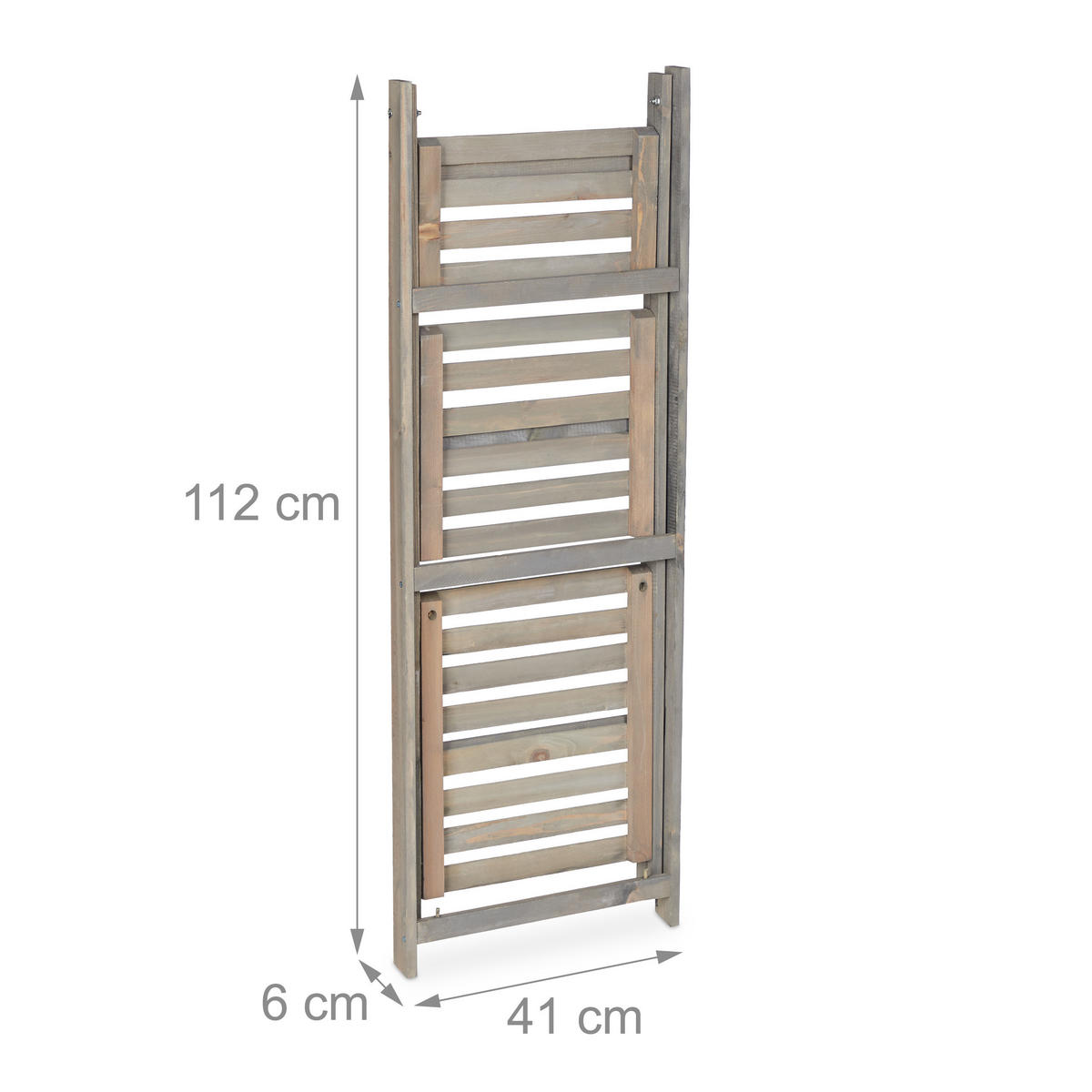 KVĚTINOVÉ schodiště - šedá, dřevo (41/108/40cm) - Relaxdays