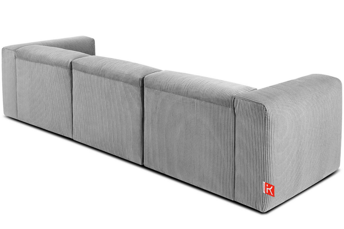 3-SITZER-MODULSOFA BUFFO mit extrem weicher und bequemer Sitzfläche, Kordstoff, hellgrau - Hellgrau, Textil (290/73/96cm) - KONSIMO®