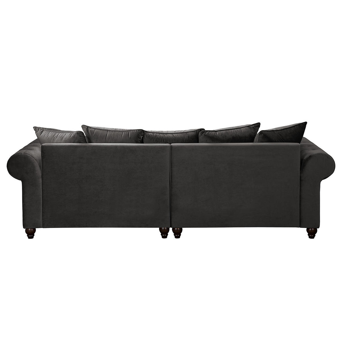 BIGSOFA - Samt - Silberfarben/Grau, Buchenholz/Textil (260/90/93cm) - home24