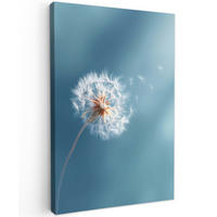 LEINWANDBILD Löwenzahn - Wind - Blau Deko XXL 80x120 cm - Blaugrau, Textil (80/120cm) - MuchoWow