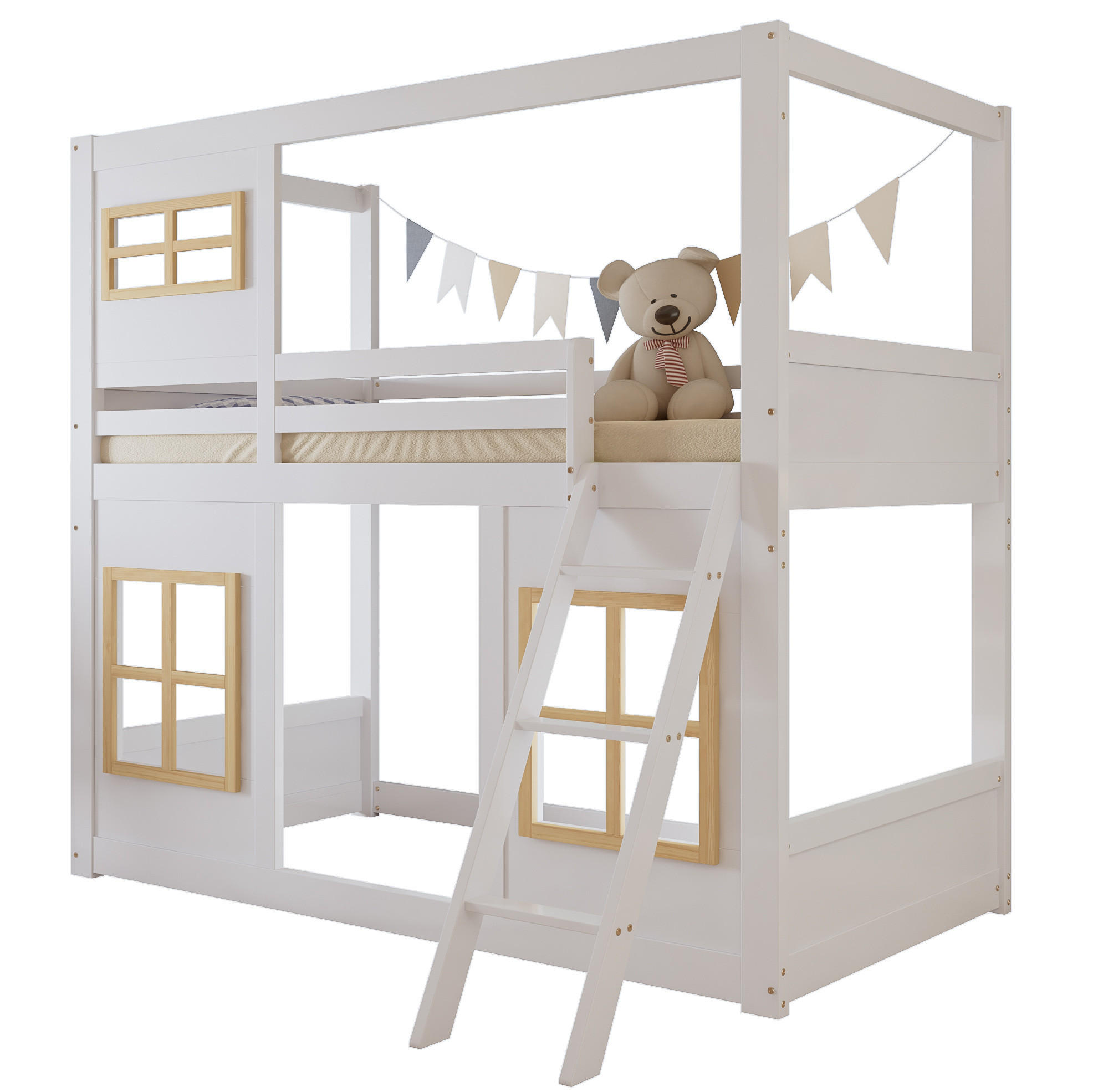 Beauniv Etagenbett Weiß 90x200 cm