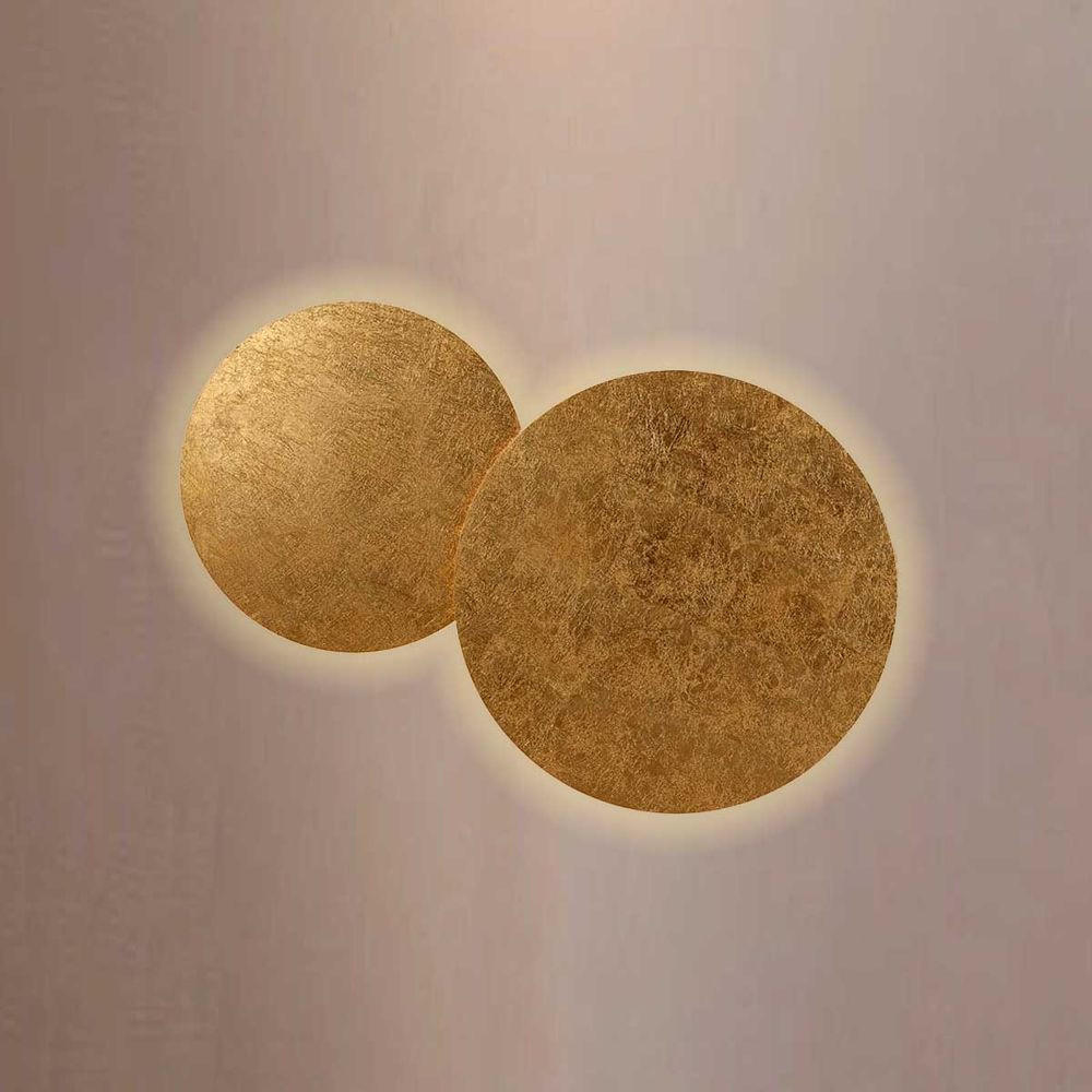 LED-WANDLAMPE Cloud Blattgold Ø 40/50cm - Goldfarben, Metall (80/4.4/80cm) - s.luce
