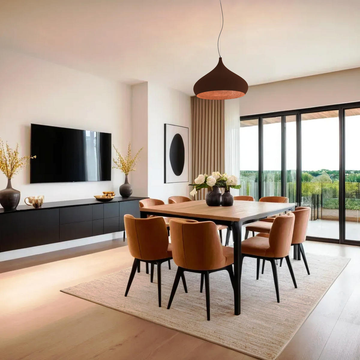 HÄNGELEUCHTE - Braun, Metall (60/60/55cm) - Lumicom