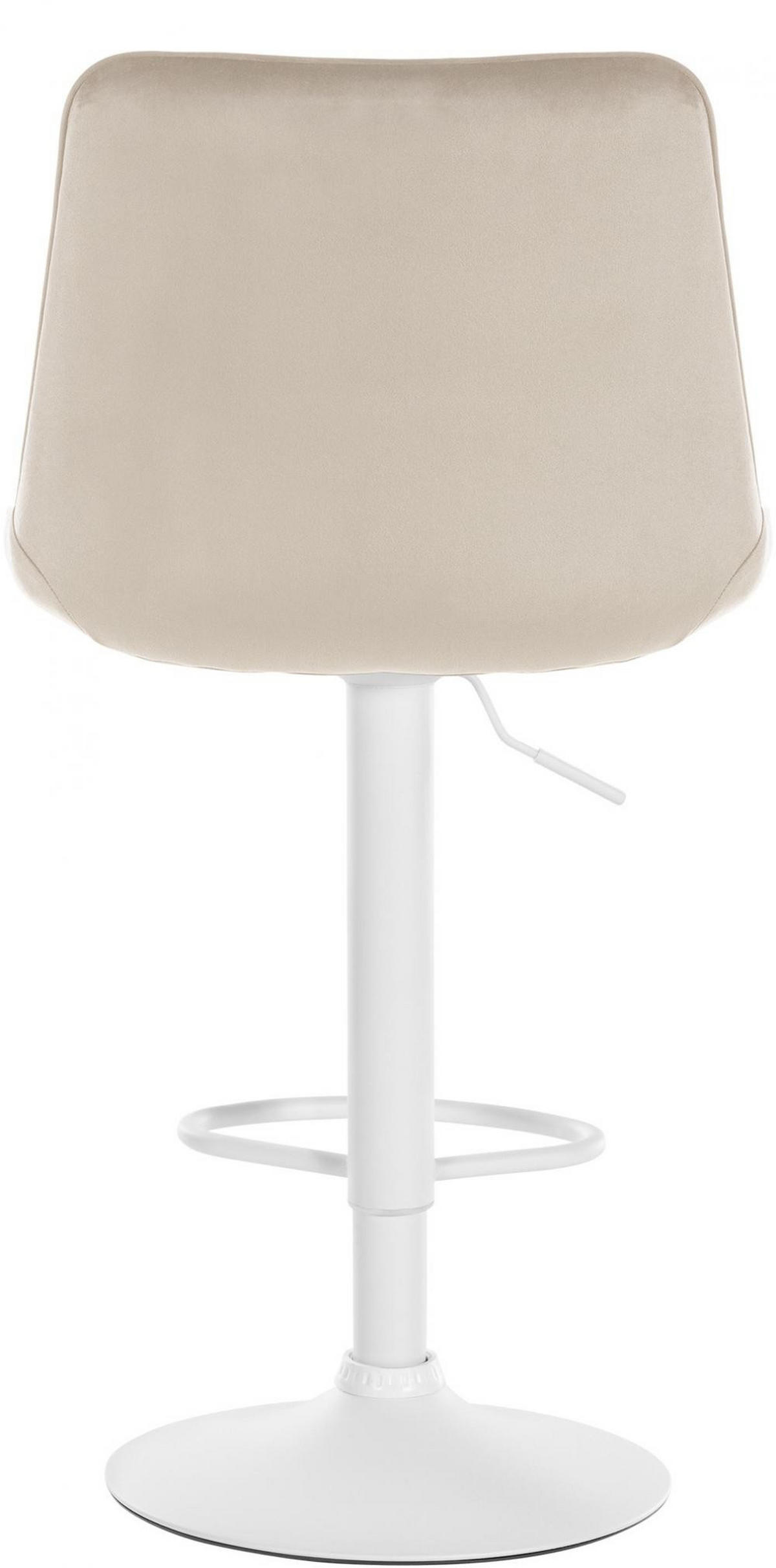 BARHOCKER Samt creme - Creme/Weiß, Textil/Metall (49.5/91/50cm) - CLP