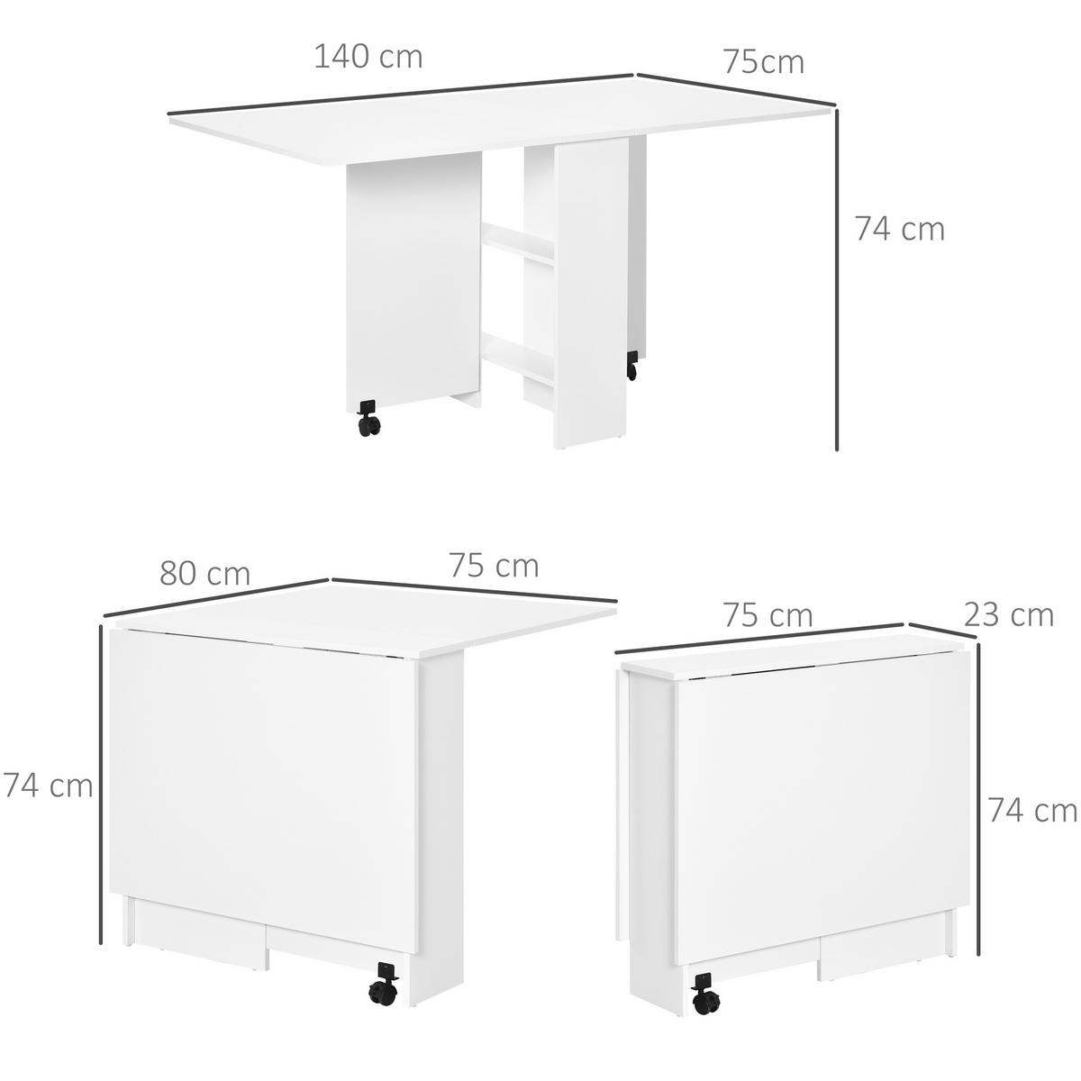 ESSTISCH Weiß 1 Stück - Weiß, Kunststoff (140/75/74cm) - GiPP
