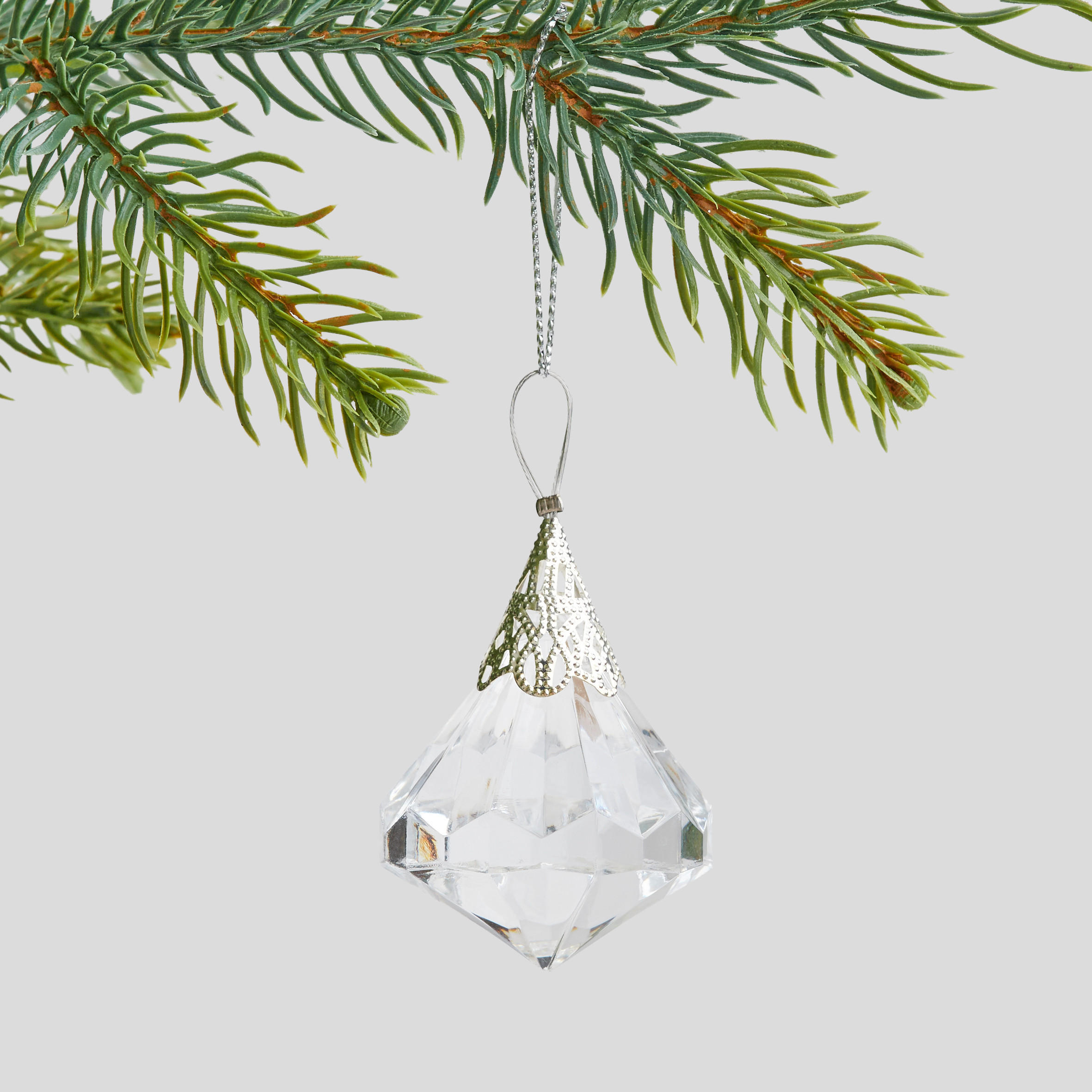 WEIHNACHTSDEKO Hängend CRISTI, 6 x 3.5 cm, Silber, Christbaumschmuck, Weihnachtsbaumdekoration, Christmas, Xmas - Silberfarben, Kunststoff (3.5/6/3.5cm) - home&you