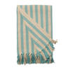 DECKE Gestreift 130x180 cm, 100% Baumwolle, Türkis/Natur - Türkis, Textil (130/180cm) - Au Maison