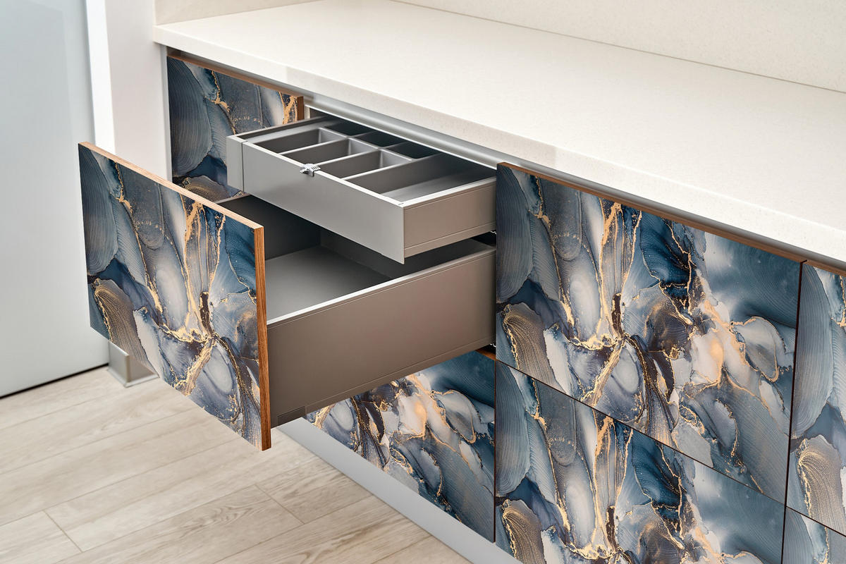 MÖBLAUFKLEBER 100x50 cm blau - Dunkelblau, Kunststoff (100/50/0.1cm) - Wallfluent