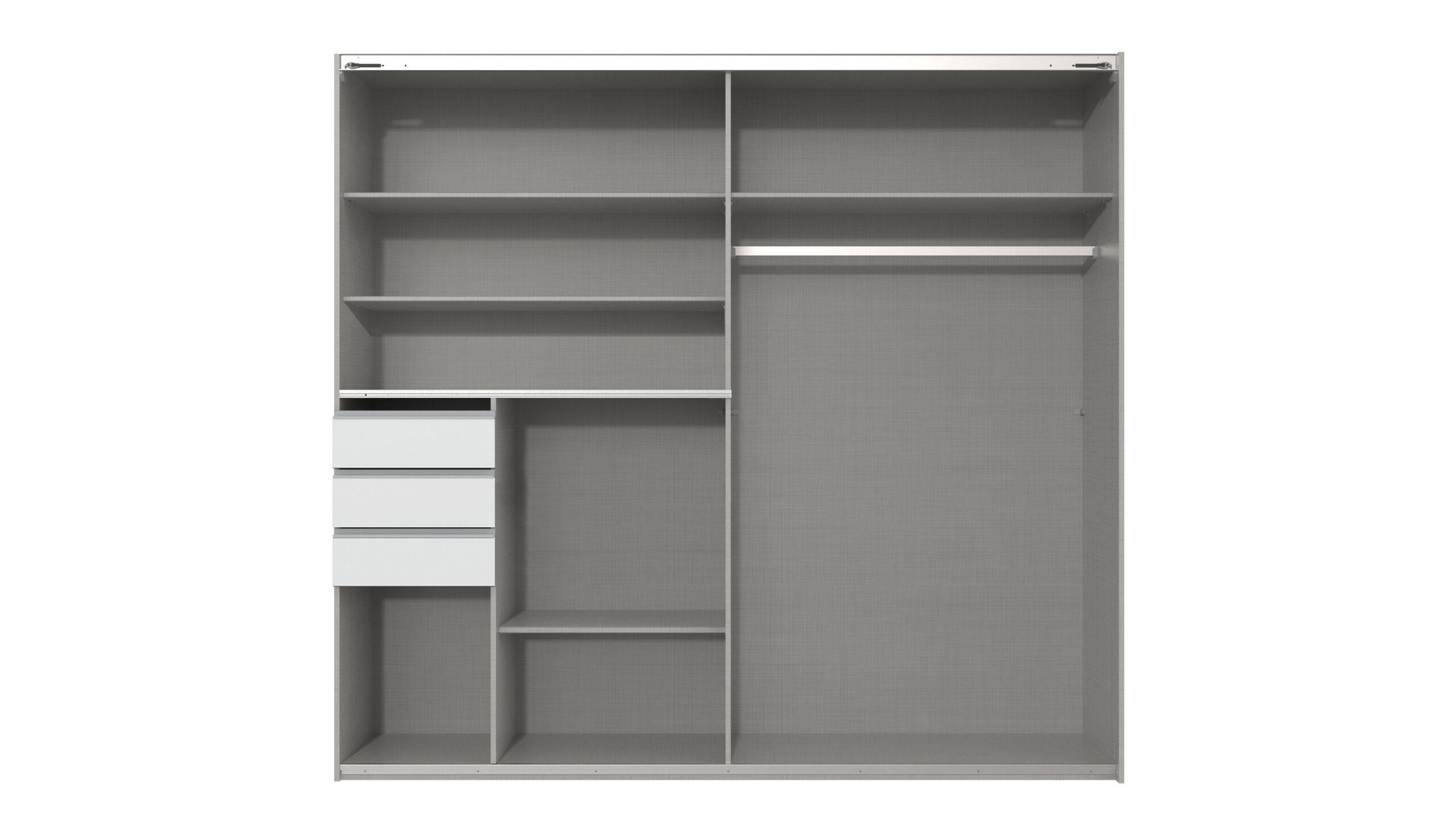 SCHWEBETÜRENSCHRANK Bamberg in Weiß 180 x 198 x 65 cm BxHxT – Kleiderschrank ohne Spiegel - Weiß, Holzwerkstoff (80/200/120cm)