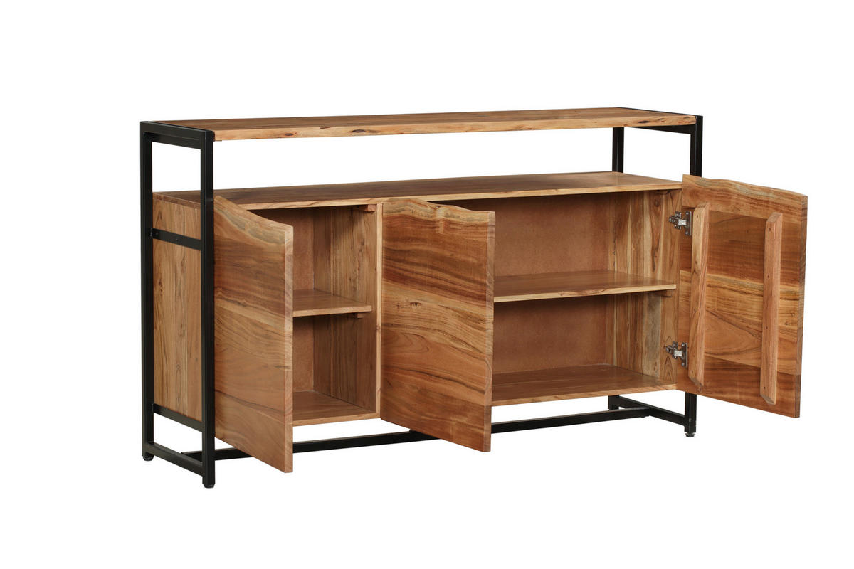 SIDEBOARD Bjorn Akazie Natur 87x42x145cm - Hellbraun, Holz (42/87/145cm) - DELUKE