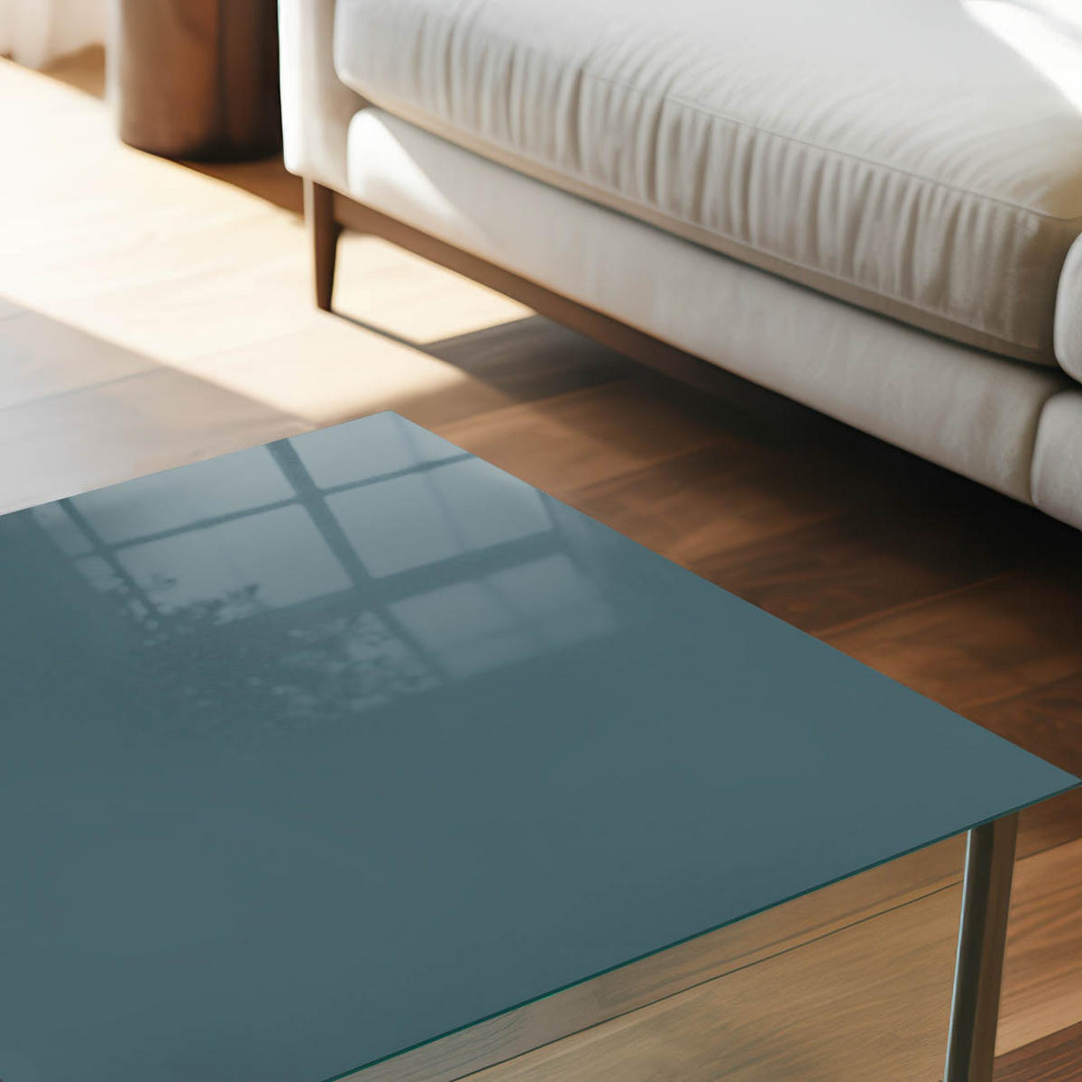 TISCHPLATTE 50x50 cm – Dunkeltürkis - Dunkelblau, Glas (50/50/0.4cm) - Wallfluent